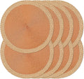 Round Placemats Set of 8, Woven Table Mats, Wide Edge, 15 Inch Diameter by Noctiflorous