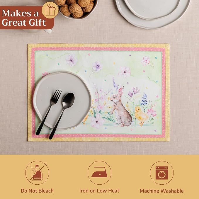Maison d' Hermine Placemats Set of 4 Reusable 100% Cotton | Cloth Place Mats - Image 5