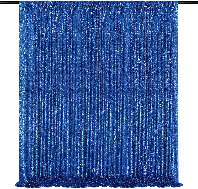 Royal Blue Sequin Backdrop Glitter Curtain by QueenDream