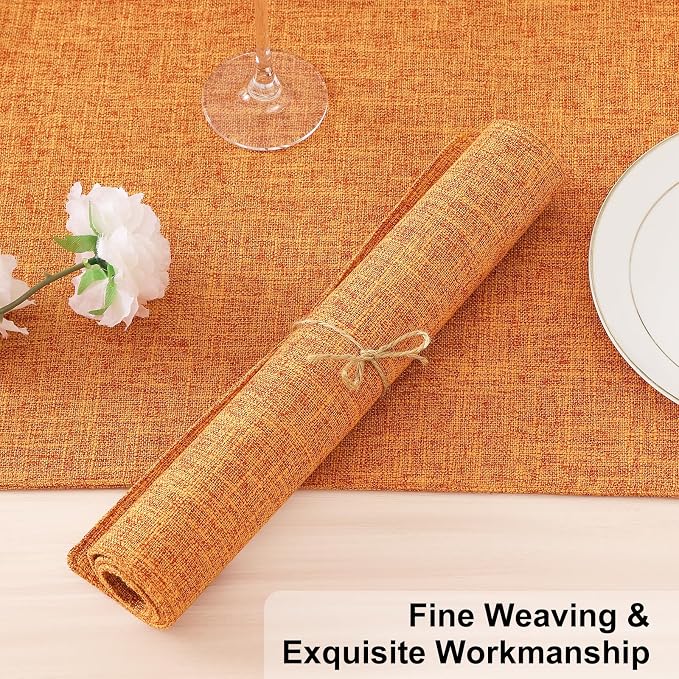 Homaxy Cloths Placemats for Dining Table Set of 6, Cotton Linen Blend Table Mats - Image 6