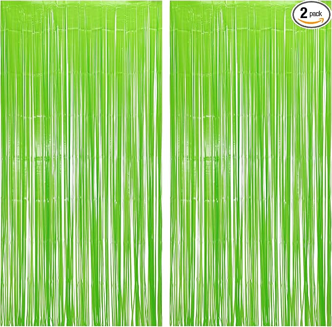 BRAVESHINE Pastel Green Streamers Party Backdrop Decorations 2 Pack | 3.2x8.2ft by BRAVESHINE