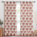KGORGE Blackout Curtains Bird Pattern Mecca Red 52" x 72" 2 Panels | Privacy by KGORGE