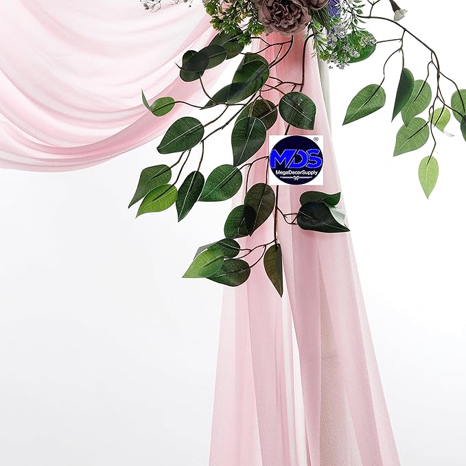 MDS Halloween Chiffon Draping Fabric - 1 Panel, 30" Wide x 100ft Long - Sheer Spooky Arbor & Canopy Drapery for Haunted House Backdrops, Party Ceilings, DIY Costumes & Themed Events - Blush Pink