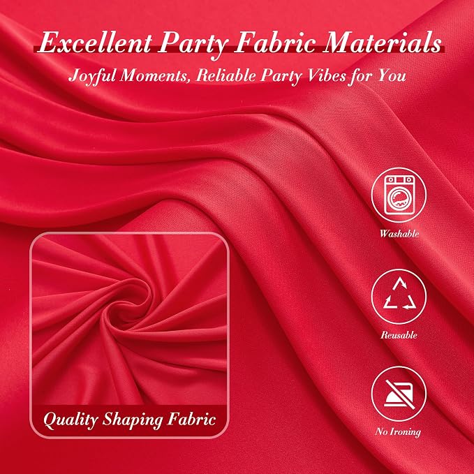 10 ft x 20 ft Wrinkle Free Red Backdrop Curtain - Image 7