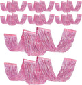 8 Pcs Iridescent Pink 15ft Metallic Foil Ceiling Fringe Curtains by Breling