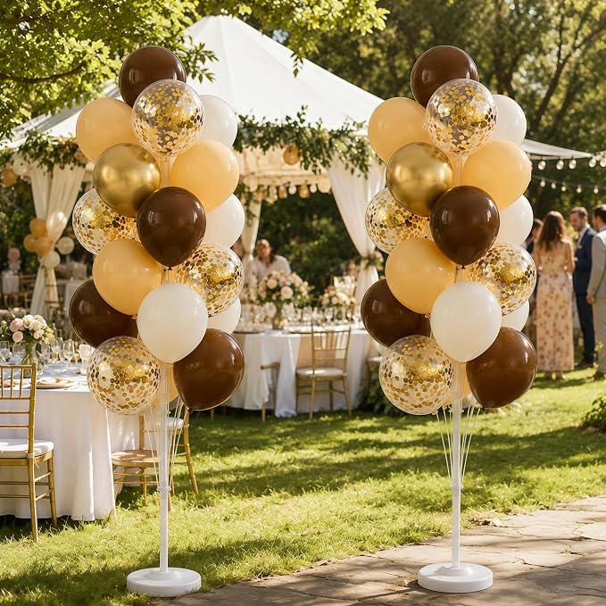 Hiins Brown Gold Balloon Stand Kit Set of 2 - Image 9