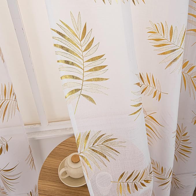 Sutuo Home White Sheer Curtains 84 Inches Long 2 Panels Set, Privacy Voile - Image 4