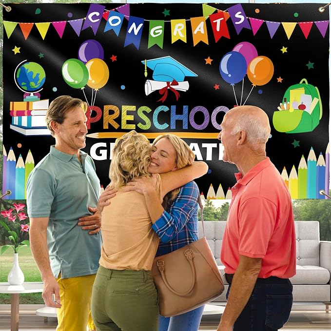 Preschool Happy Graduation Banner - Image 3