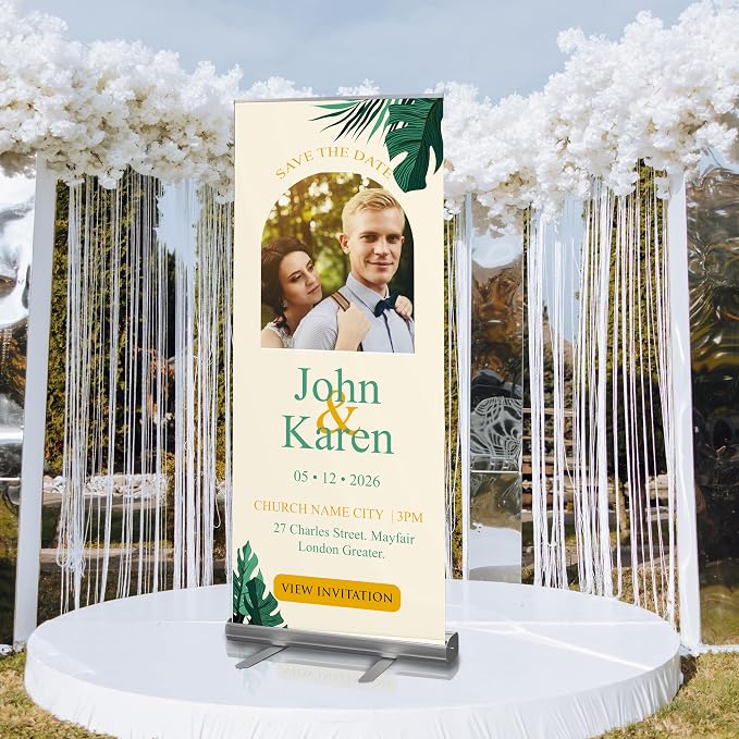 Custom Banner for Weddings READY IN 24HRS Choose your Design Retractable Banner - Image 8
