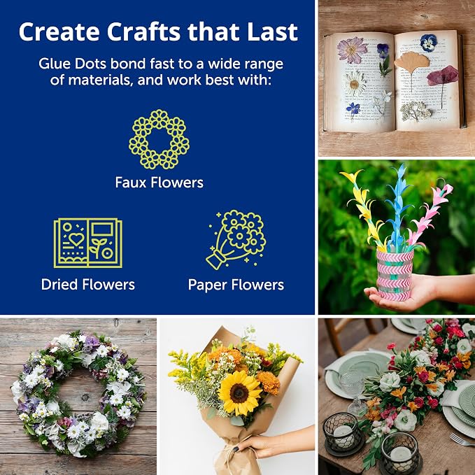 Glue Dots, Flower Dots, Double-Sided, 300 Dots, DIY Fake Flower Bouquets - Image 2