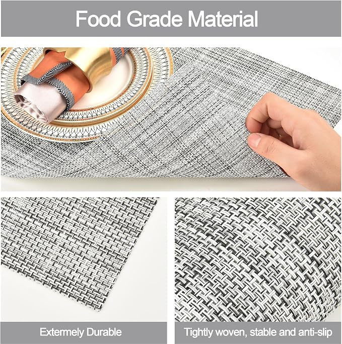 SLKQG Gray Placemats Set of 8 - Image 4