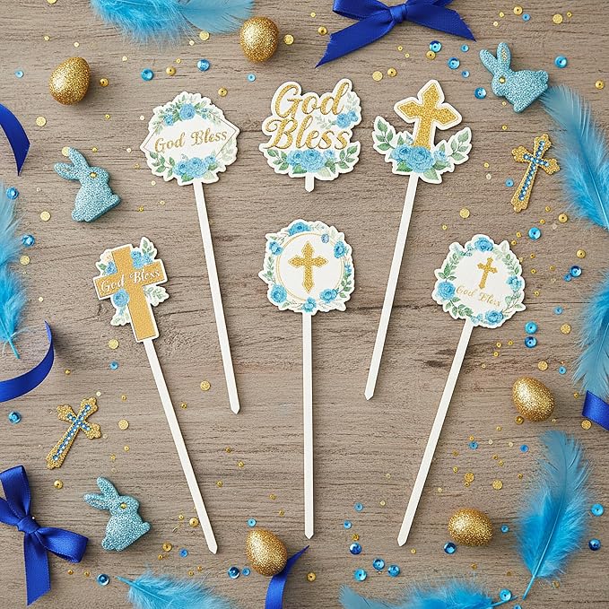 TICIAGA Floral God Bless Decorative Picks - Image 3