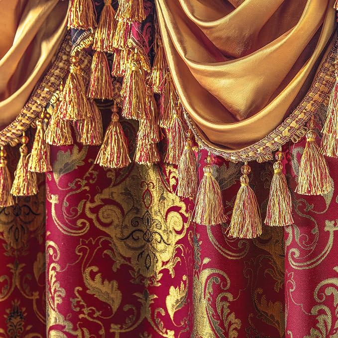 Loom and Mill Red Damask Curtains - Image 4
