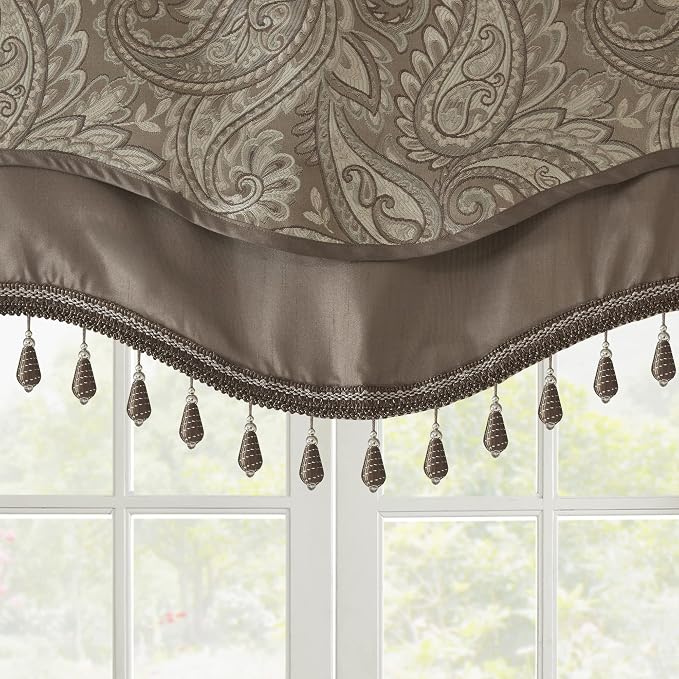 Madison Park Faux Silk Paisley Jacquard, Rod Pocket Curtain - Image 4