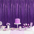 Purple Halloween Backdrop Purple Glitter Sequin Backdrop 2 Pieces 3x8FT | by QueenDream