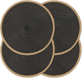 Round Placemats Set of 4, Woven Table Mats, Thin Edge, 15 Inch Diameter by Noctiflorous