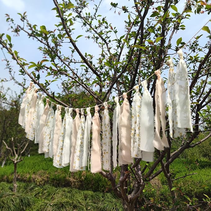 Peach Floral Chiffon Tsaasel Garland - Image 6