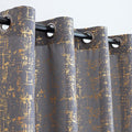 Taisier Home Gold Foil Print Linen Textured Curtains Geometric Dots Pattern by TaisierHome