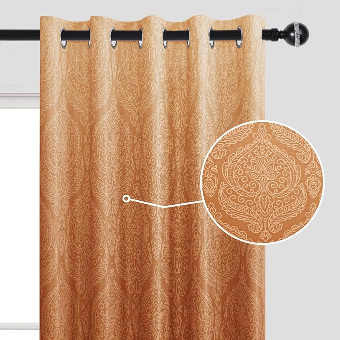 DWCN Burnt Orange Blackout Curtains - Image 6