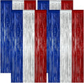 ZATAYE 4 Pack Blue Silver Red Foil Curtain Streamer Decorations | Blue Silver by ZATAYE