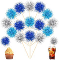 Chinco 100 Pcs Foil Firework Cupcake Toppers Sparkle Tinsel Cake Toppers Cake by Chinco