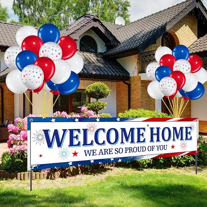 36 Pieces Welcome Home Banner Decoration Set, Large Fabric We Are So Proud of by Tatuo