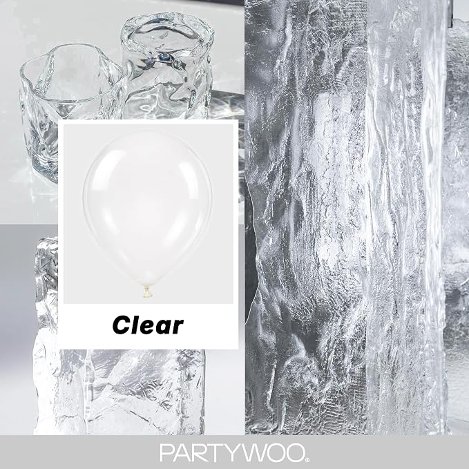 PartyWoo Clear Balloons 155pcs Different Sizes of 18 12 10 5 Inch Transparent - Image 2