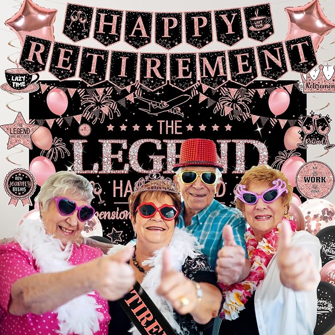 Roetyce Retirement Party Decorations Women, Lengend Has Retired Sash & Crown - Image 7