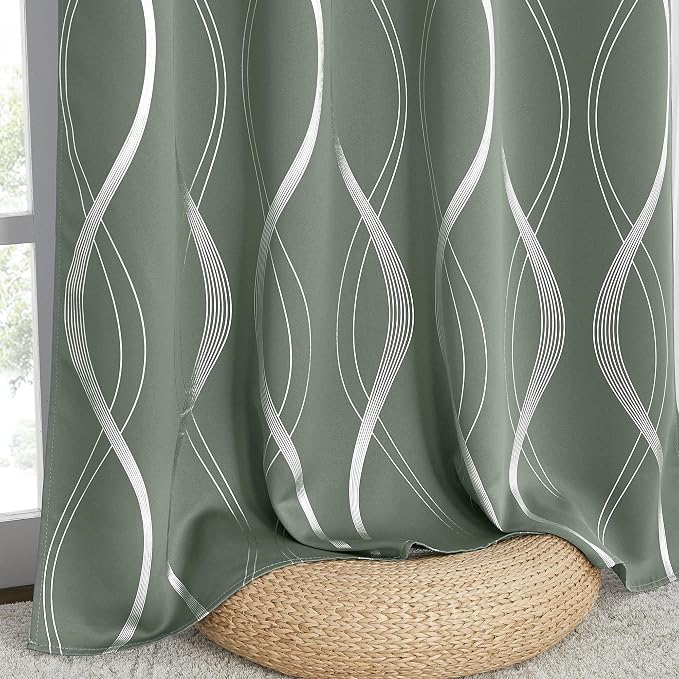 NICETOWN Greyish Green Curtain Panels - Image 6