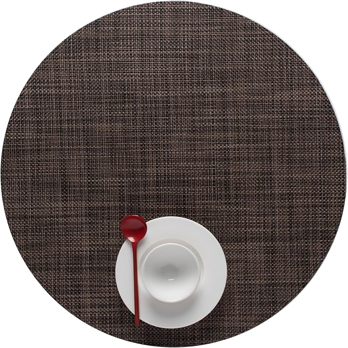 Chilewich Mini Basketweave Placemats, Round Woven Placemats Set of 4 | Reusable by Chilewich