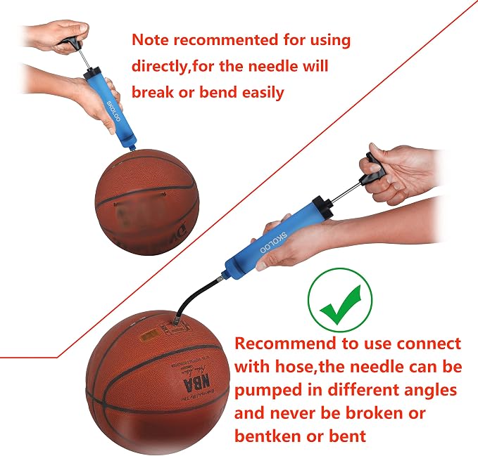 SKOLOO 10" Portable Hand Air Ball Pump Inflator Kit - Image 3