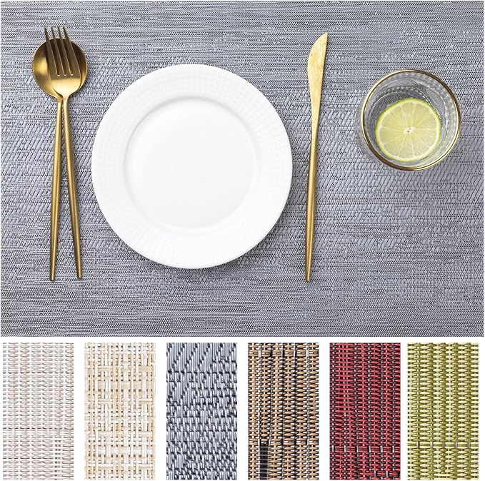 LEXMORE Placemats Set of 12 Vinyl/Plastic Woven Place Mats by lexmore