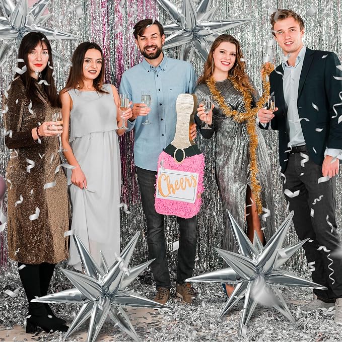60Pcs Silver Star Balloons Birthday Decorations Explosion Mylar Balloons 12 - Image 4