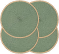 Round Placemats Set of 4, Woven Table Mats, Thin Edge, 15 Inch Diameter by Noctiflorous