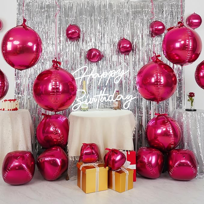 Burgundy Round Foil Balloons - Image 3