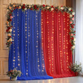 10x10ft Royal Blue Red Tulle Backdrop Curtain by Partisky