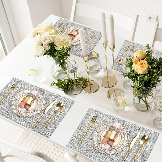 SLKQG Gray Placemats Set of 8 - Image 7