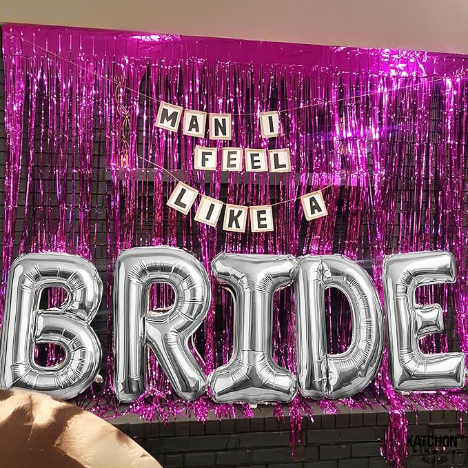 KatchOn Silver Bride Balloons 40 Inch, Bachelorette Party Decorations | Silver - Image 5