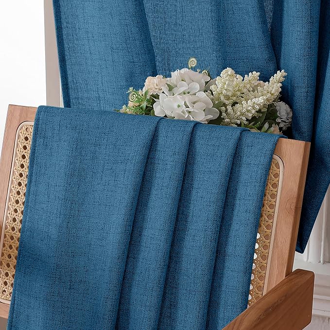 Tollpiz Short Linen Tier Curtains Rod Pocket Semi Sheer Half Kitchen Curtain - Image 6
