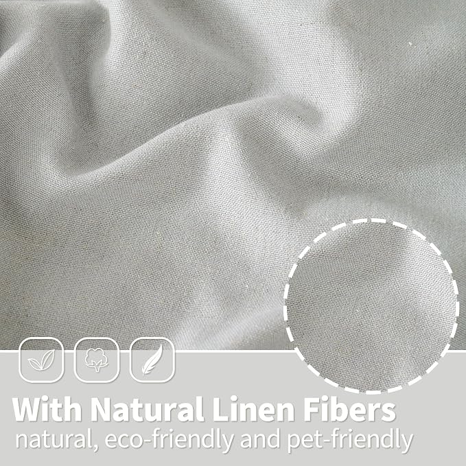 YoungsTex 72 Inch Length Grey Linen Curtains - Image 3