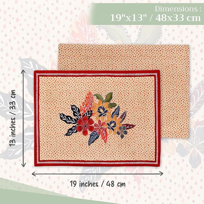 Maison d' Hermine Placemats Set of 4 Reusable 100% Cotton | Cloth Place Mats - Image 4