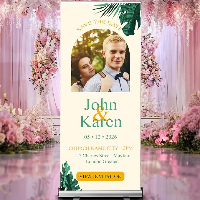 Custom Banner for Weddings READY IN 24HRS Choose your Design Retractable Banner - Image 6
