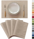 Demetex Linen Placemats Set of 4 Heat Resistant Cloth Placemats Table Place by DEMETEX