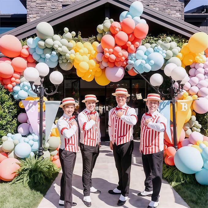 144PCS Rainbow Balloon Arch Kit, Mustard Yellow Beige Balloons - Image 5