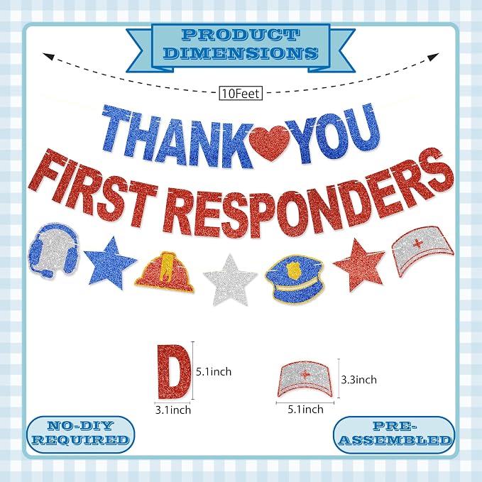 Thank You First Responders Banner - Image 2