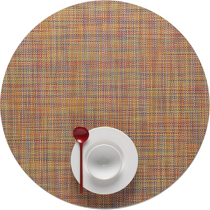 Chilewich Mini Basketweave Placemats, Round Woven Placemats Set of 4 | Reusable by Chilewich