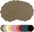AHHFSMEI Round Faux Linen Placemats Set of 6 Heat Resistant Non-Slip Stain by AHHFSMEI