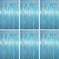 Voircoloria Light Blue Foil Fringe Backdrop Curtains, Birthday Party Decorations by Voircoloria