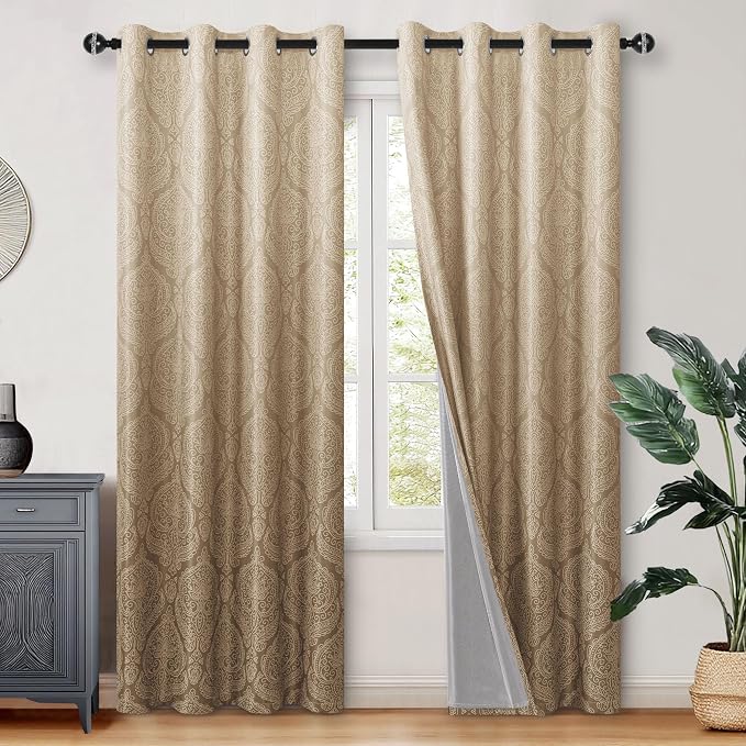 DWCN 100% Blackout Curtains for Bedroom 96 Inch Long by DWCN