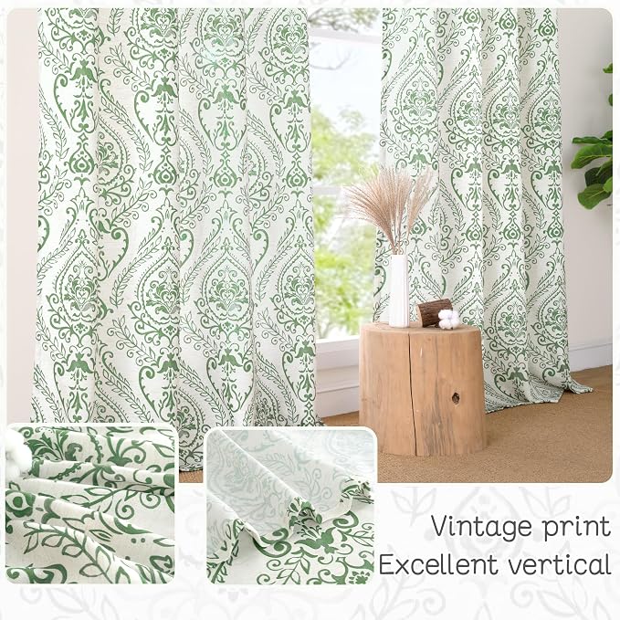 45 inch Length Linen Curtains for Small Windows, Light Filtering Linen Drapes - Image 4